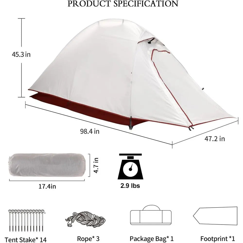 Ultralight Double Layer 1-Person Instant Tent for Camping Adventures