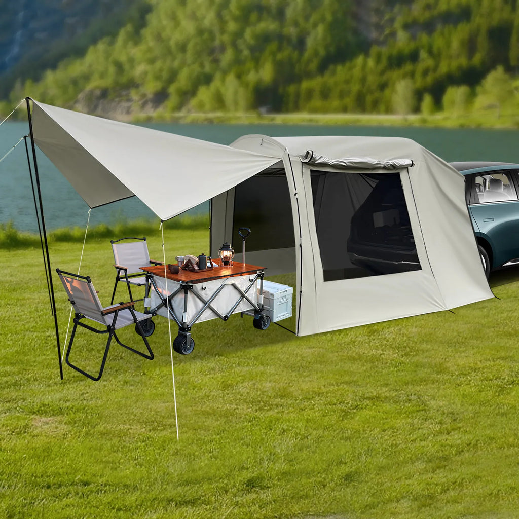 Car Awning Tent for SUV MPV Outdoor Camping Shelter Car Tent Attachment for Camping and Road Trip Adventures