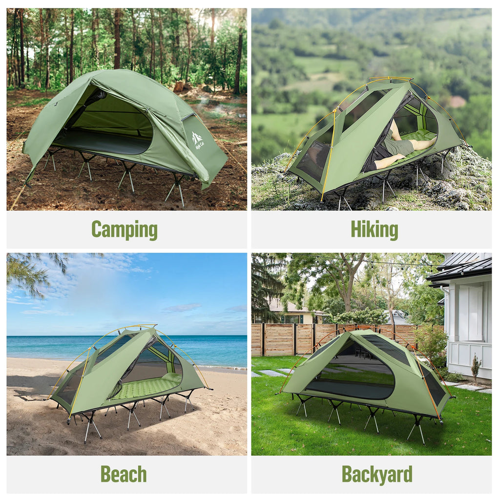 Night Cat Camping Cot Tent Waterproof 1-Person Off-Ground Combo Cot Bed