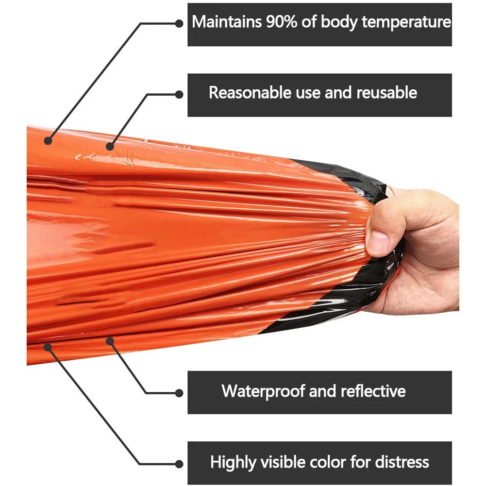 1-6pcs Emergency Mylar Thermal Blanket Survival Sleeping Bag for NASA Body Warmer Outdoor First Aid Camping Hiking Travel