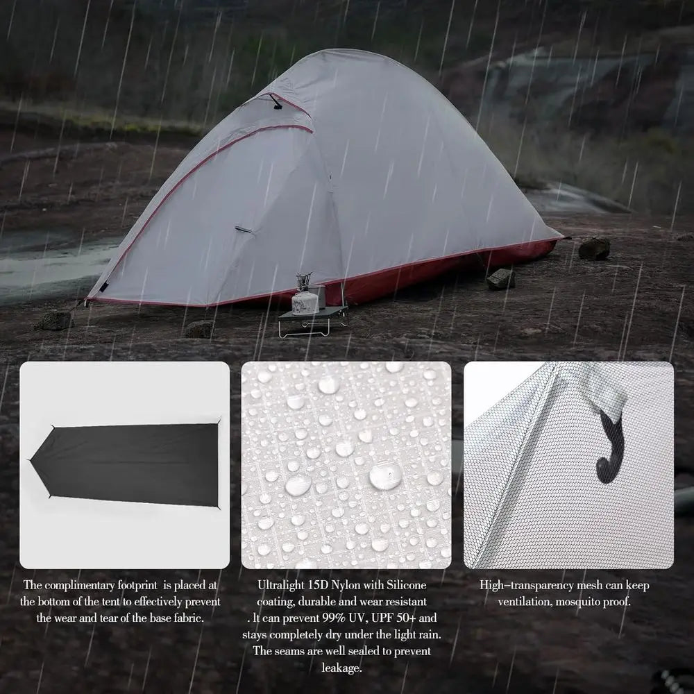 Ultralight Double Layer 1-Person Instant Tent for Camping Adventures