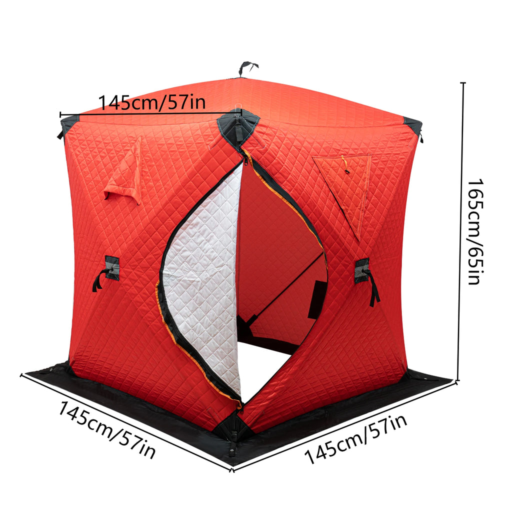 Portable Ice Fishing Tent Camping Shelter Outdoor Thermal Fishing Tent Red/Orange/Blue/Camouflage