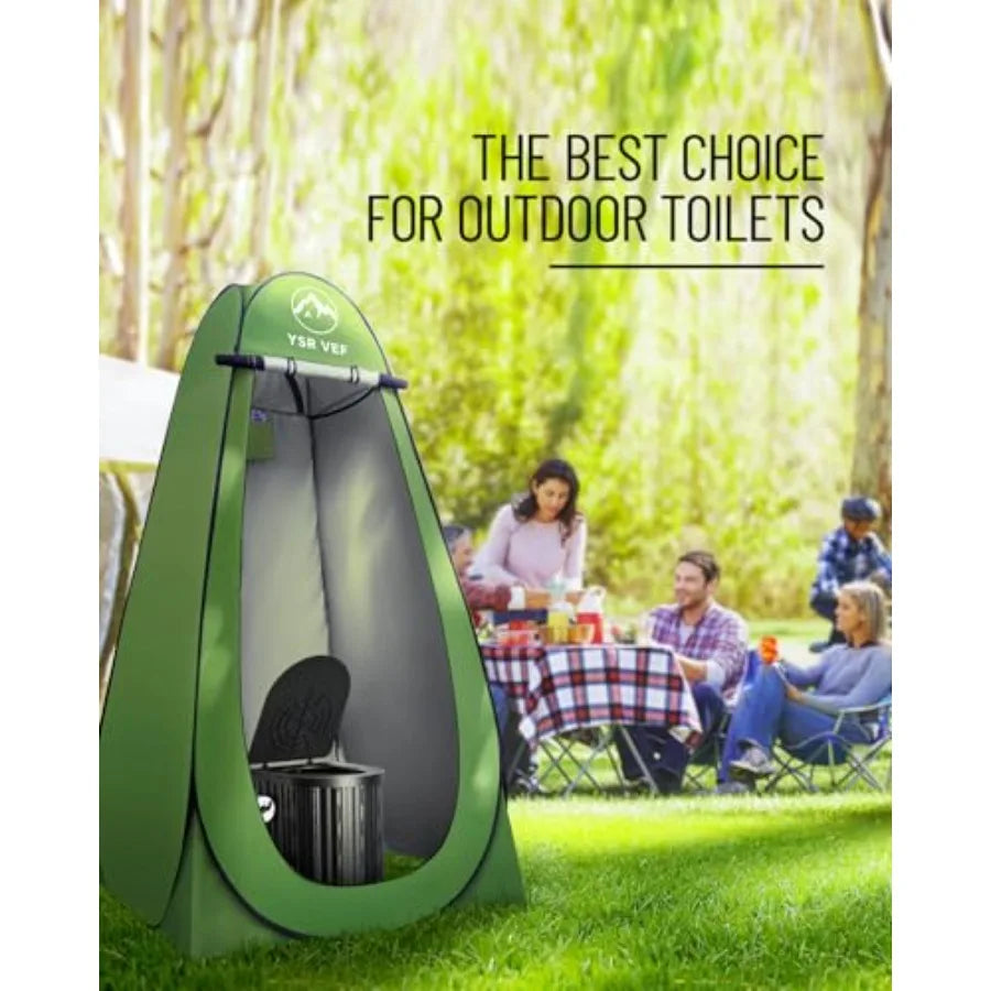 Camping Toilet with Pop-Up Privacy Tent and Liquid Waste Gel Portable Toilet for Camping with Large Tent Ergonomic Potty Provid