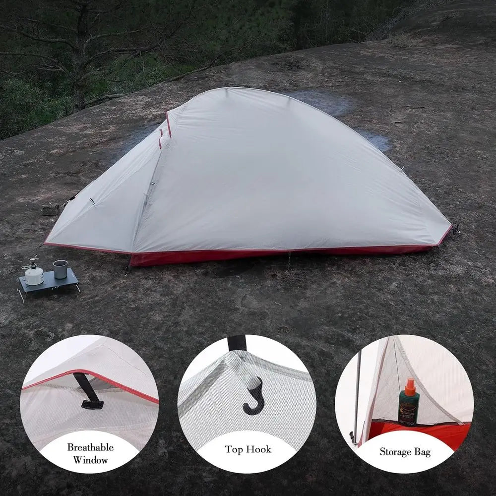 Ultralight Double Layer 1-Person Instant Tent for Camping Adventures