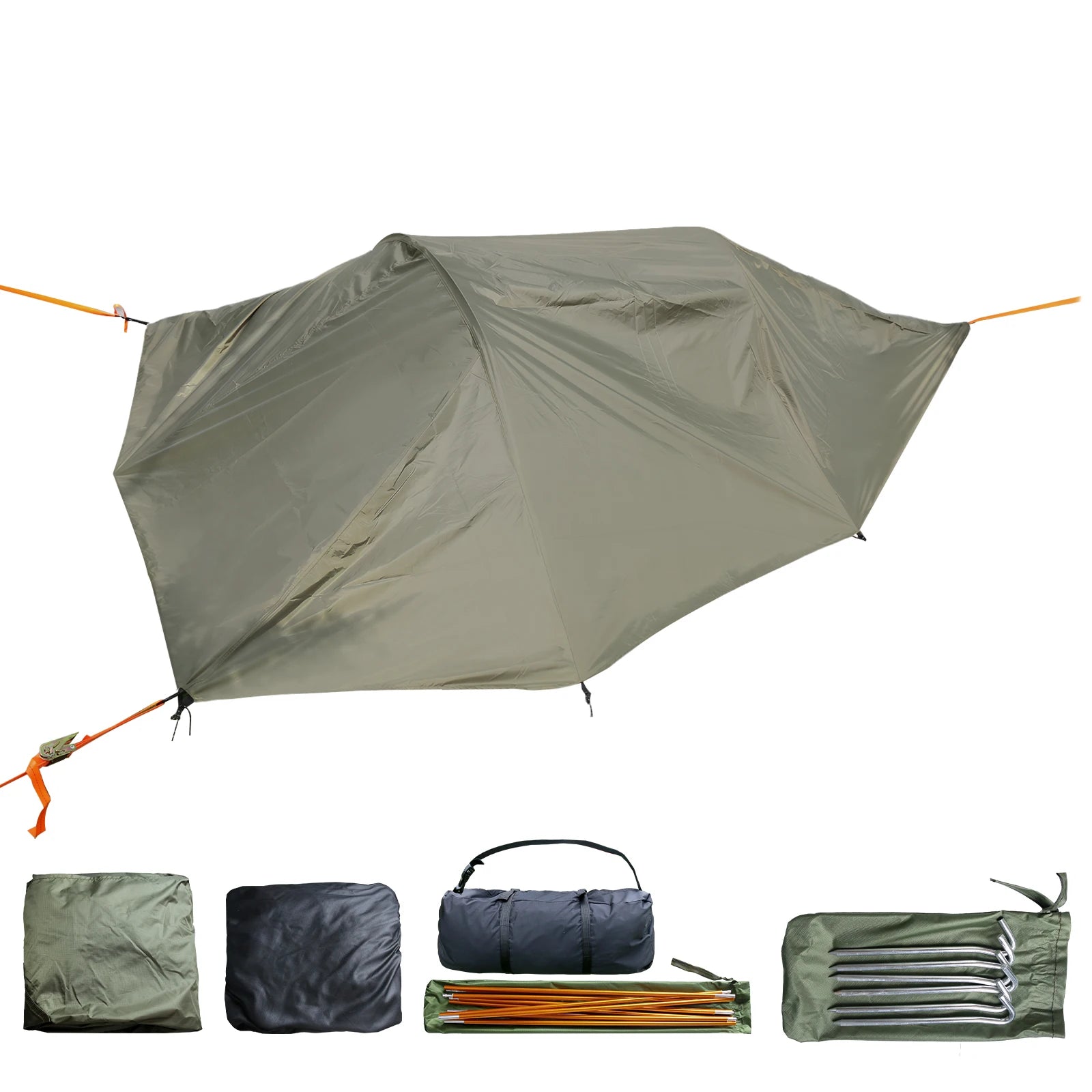 2-Person Tree Tent Hammock with Mosquito Net & RainFly Portable Hammock 660 LBS Load Capacity for Outdoor Backpacking Hiking