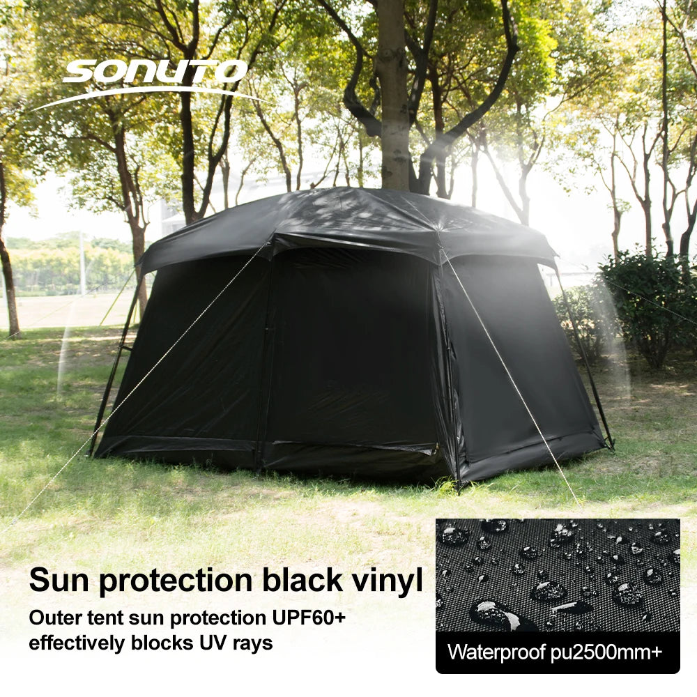 Family Camping Tent 8-12 Person 2 Room with Mosquito Net Sun Roof Instant Pop Up Windproof Large Outdoor Tent for Backyard