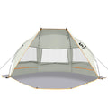 Beach Tent 3 Person Sun Shelter UPF 50+ with Extended Waterproof Pe Floor & 3 Mesh Roll Up Windows Fits