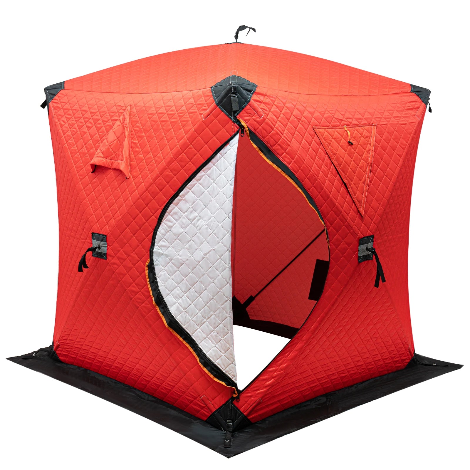 Portable Ice Fishing Tent Camping Shelter Outdoor Thermal Fishing Tent Red/Orange/Blue/Camouflage
