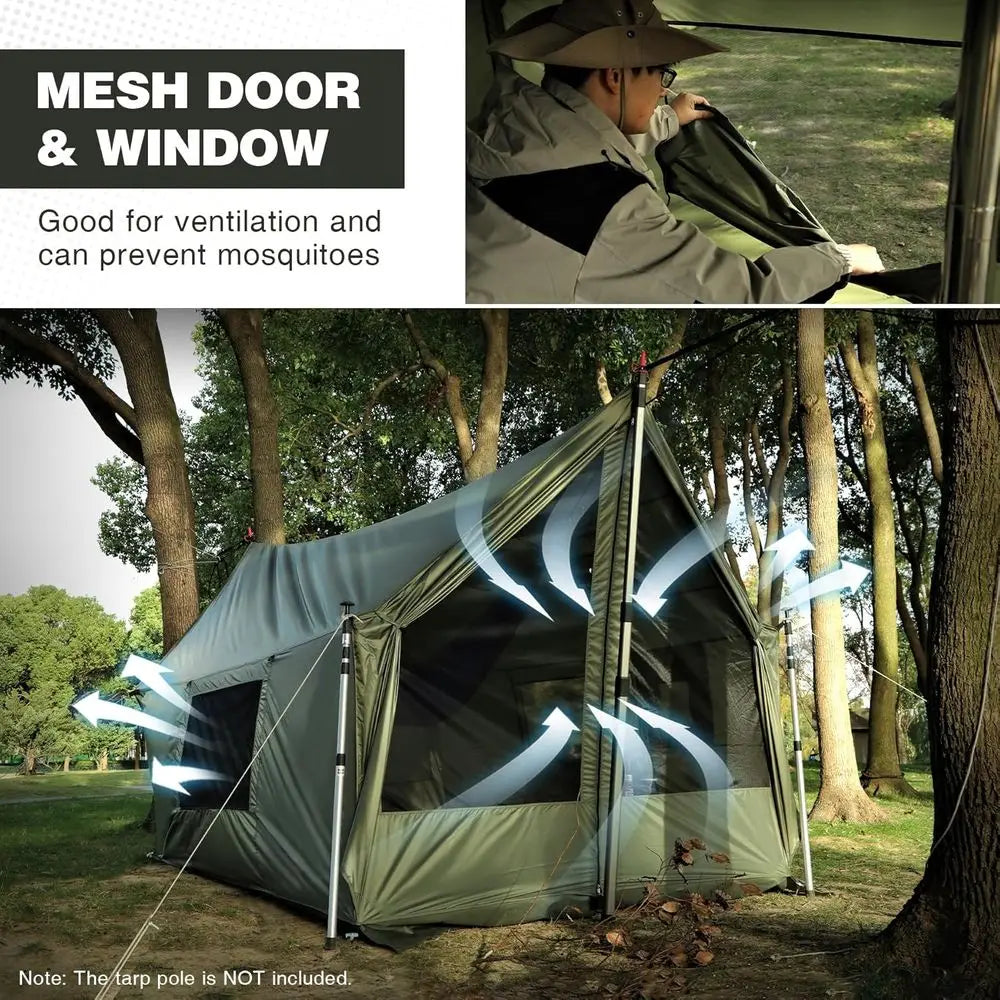 4-Season Waterproof & Windproof Hammock Tent with Stove Jack, Ideal for Camping, Hiking, and Outdoor Adventures