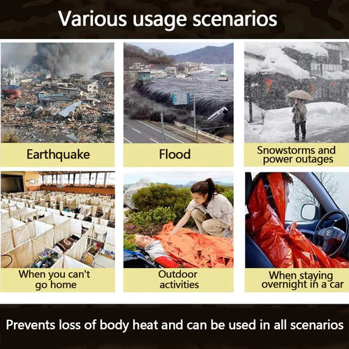 1-6pcs Emergency Mylar Thermal Blanket Survival Sleeping Bag for NASA Body Warmer Outdoor First Aid Camping Hiking Travel