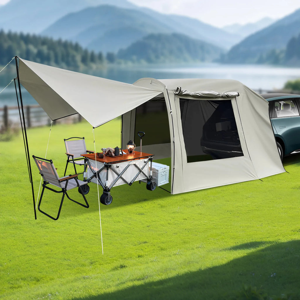 Car Awning Tent for SUV MPV Outdoor Camping Shelter Car Tent Attachment for Camping and Road Trip Adventures