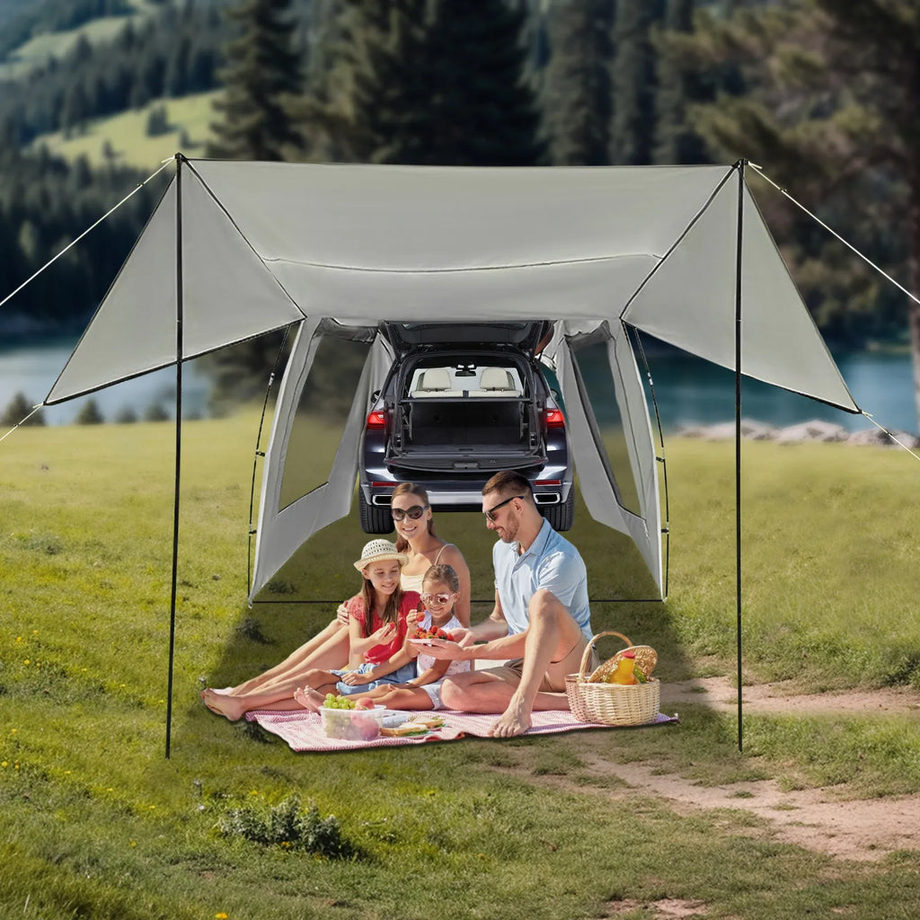 Car Awning Tent for SUV MPV Outdoor Camping Shelter Car Tent Attachment for Camping and Road Trip Adventures
