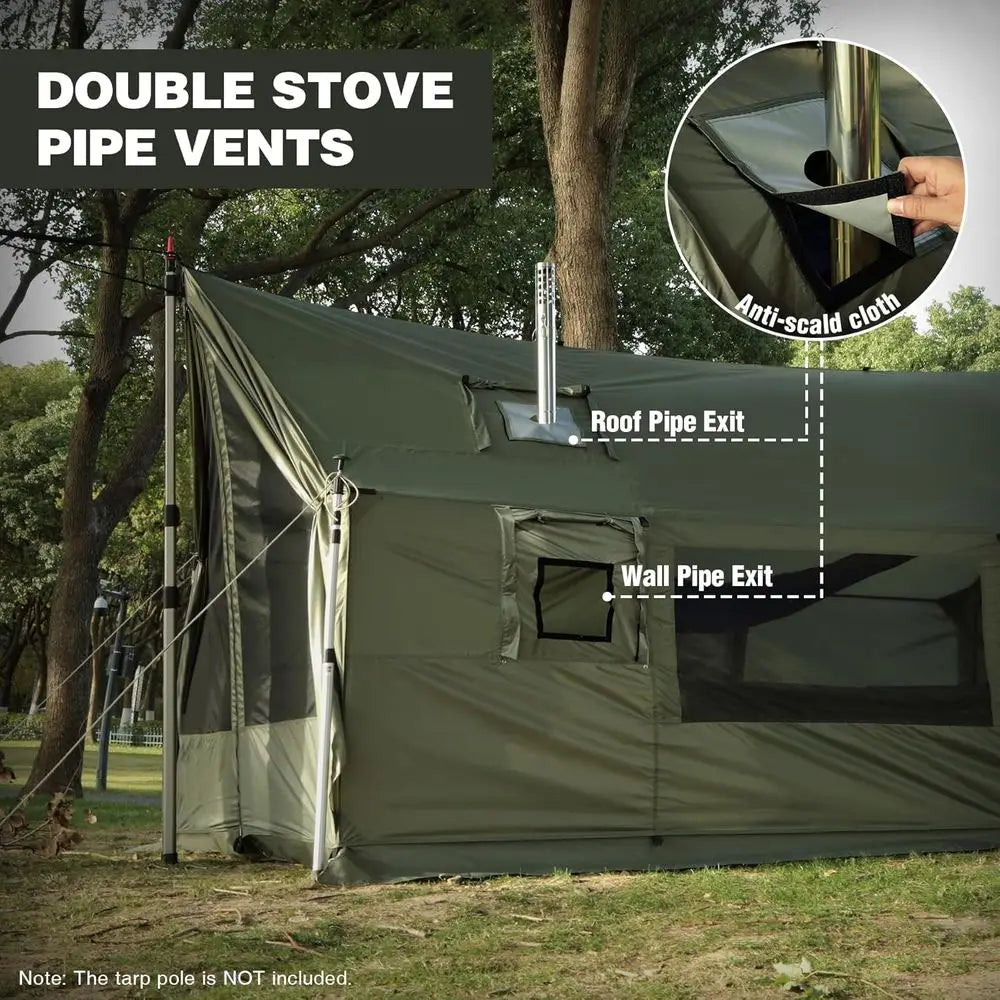 4-Season Waterproof & Windproof Hammock Tent with Stove Jack, Ideal for Camping, Hiking, and Outdoor Adventures