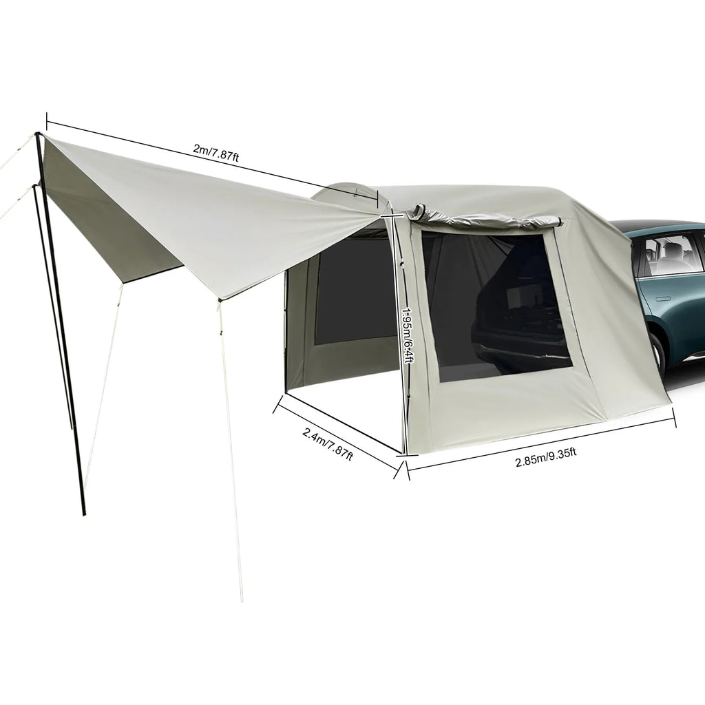 Car Awning Tent for SUV MPV Outdoor Camping Shelter Car Tent Attachment for Camping and Road Trip Adventures